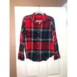 Womens aerie American eagle button down plaid top small nwt